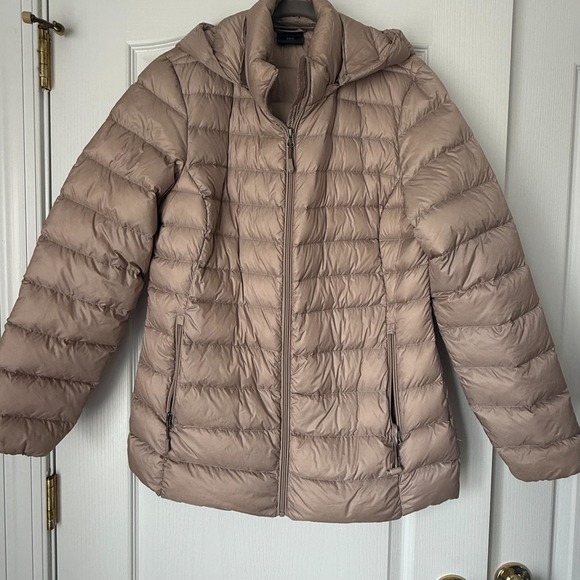 32 Degrees Down Packable Hooded Puffer Jacket Quilted Coat Women's Size L  Taupe - Picture 11 of 11